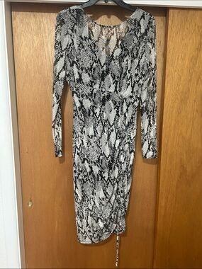 Bebe black & white snakeskin dress